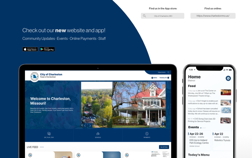 welcome to charleston, mo - check out our new website and app!